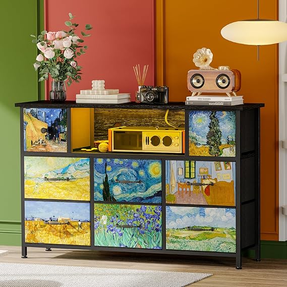 Dresser for Bedroom TV Stand for 55 Inch TV with Charging Station