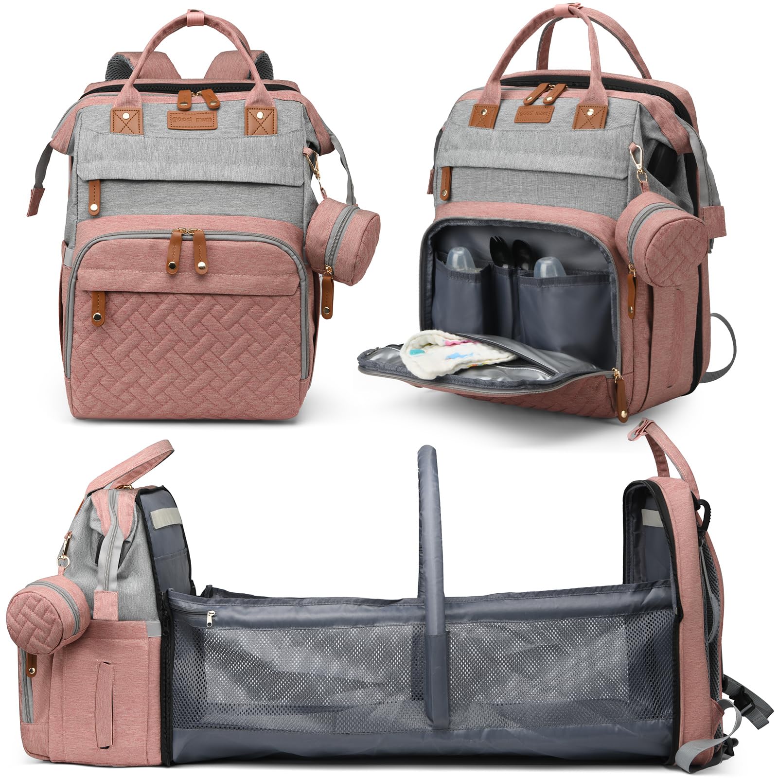 Diaper Bag Backpack with Changing Station, Large Diaper