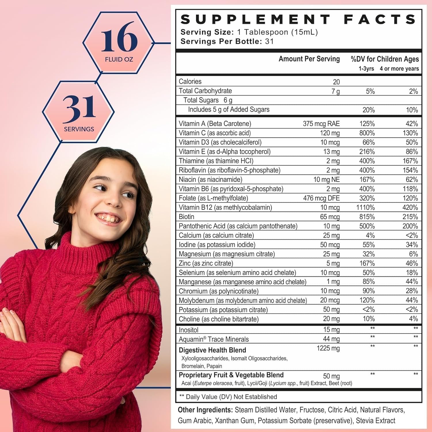 Kids Multi Plus - Brain Health Support Supplement for Kids - Liquid Multivitamin
