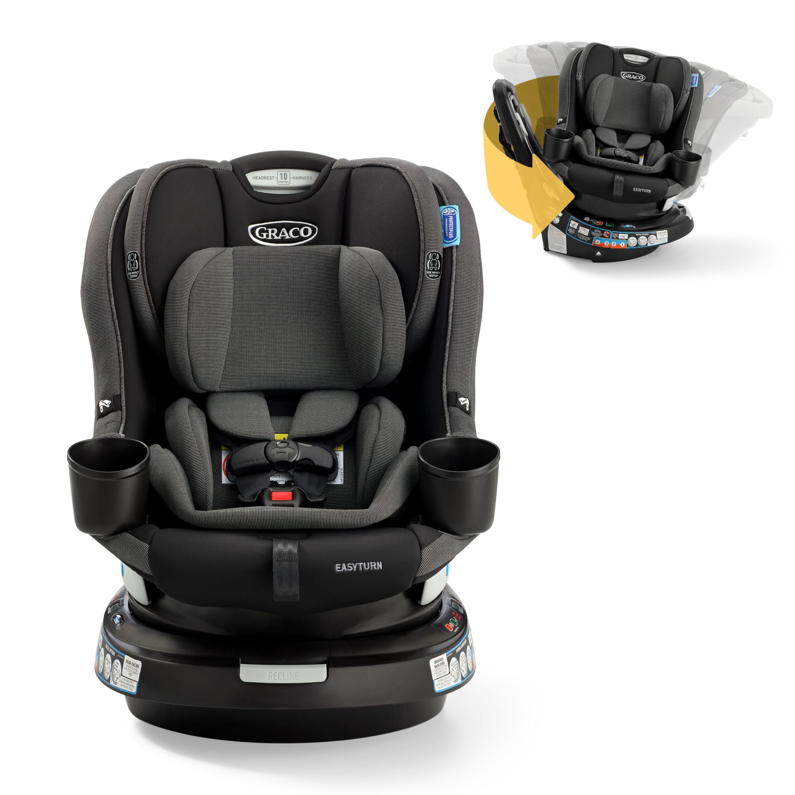 360 2-in-1 Convertible Car Seat, 360 Degree Rotating Infant to Toddler