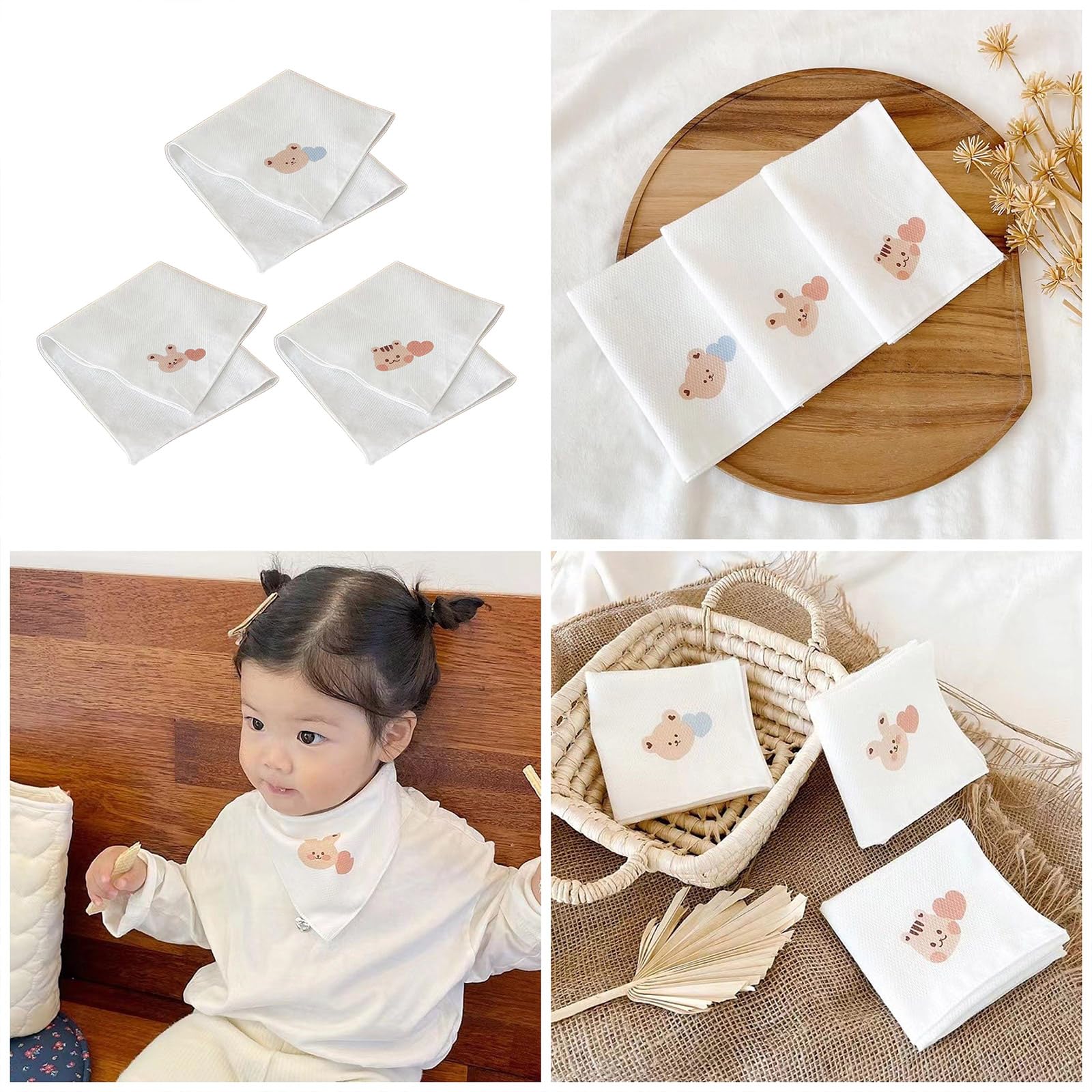Handy Cotton Baby Towel Bear Rabbit Pattern Wash Cloth Cotton