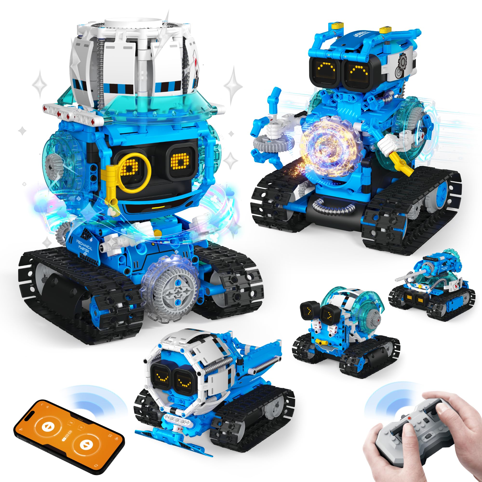 5 in 1 STEM Robot Building Toys for Boys Age 8-13, 494PCS Remote