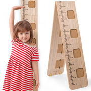 Wooden Growth Chart for Wall with Picture Slots