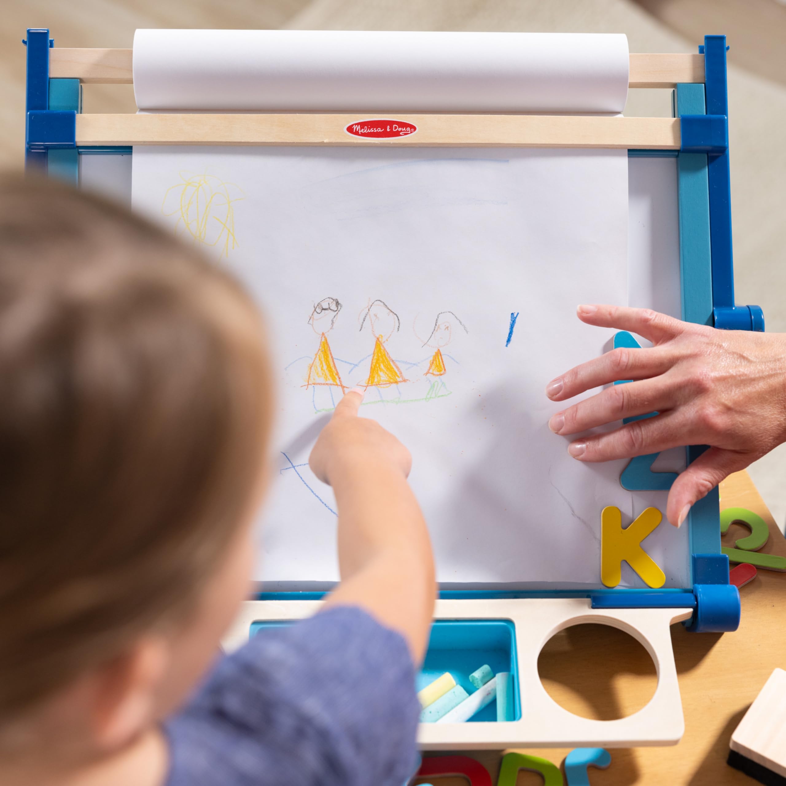 Double Sided Tabletop Art Easel with Magnetic Board