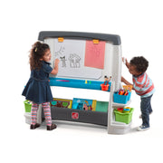 Step2 Jumbo Art Easel, Kids Activity Table, Double-Sided Art Board, Made of Durable Plastic, Includes Bins for Storage, For Toddlers 3+ Years Old