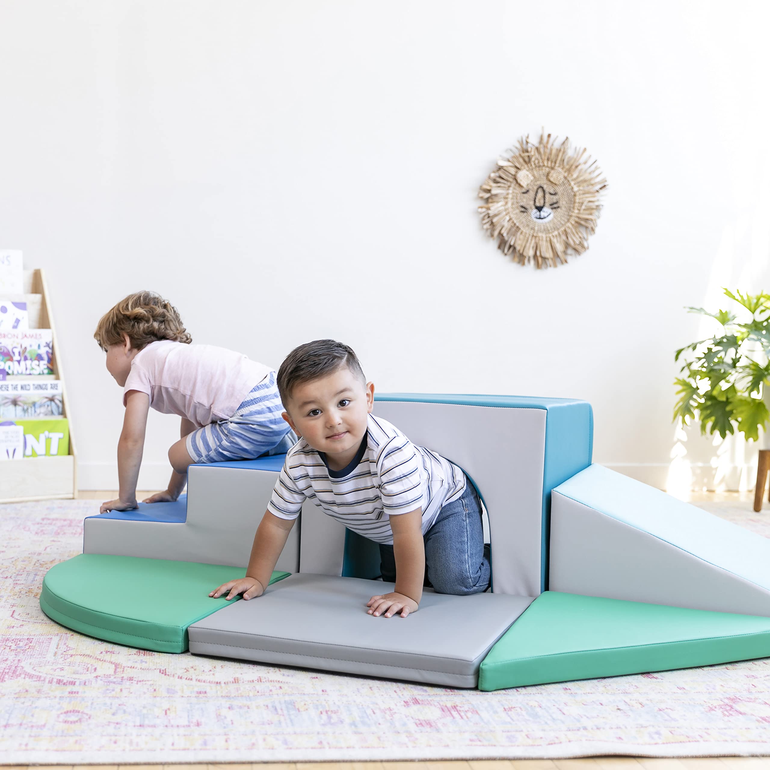 SoftZone Lincoln Tunnel Climber, Toddler Playset, Contemporary, 9-Piece