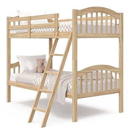 Long Horn Twin-Over-Twin Bunk Bed (Natural) - GREENGUARD