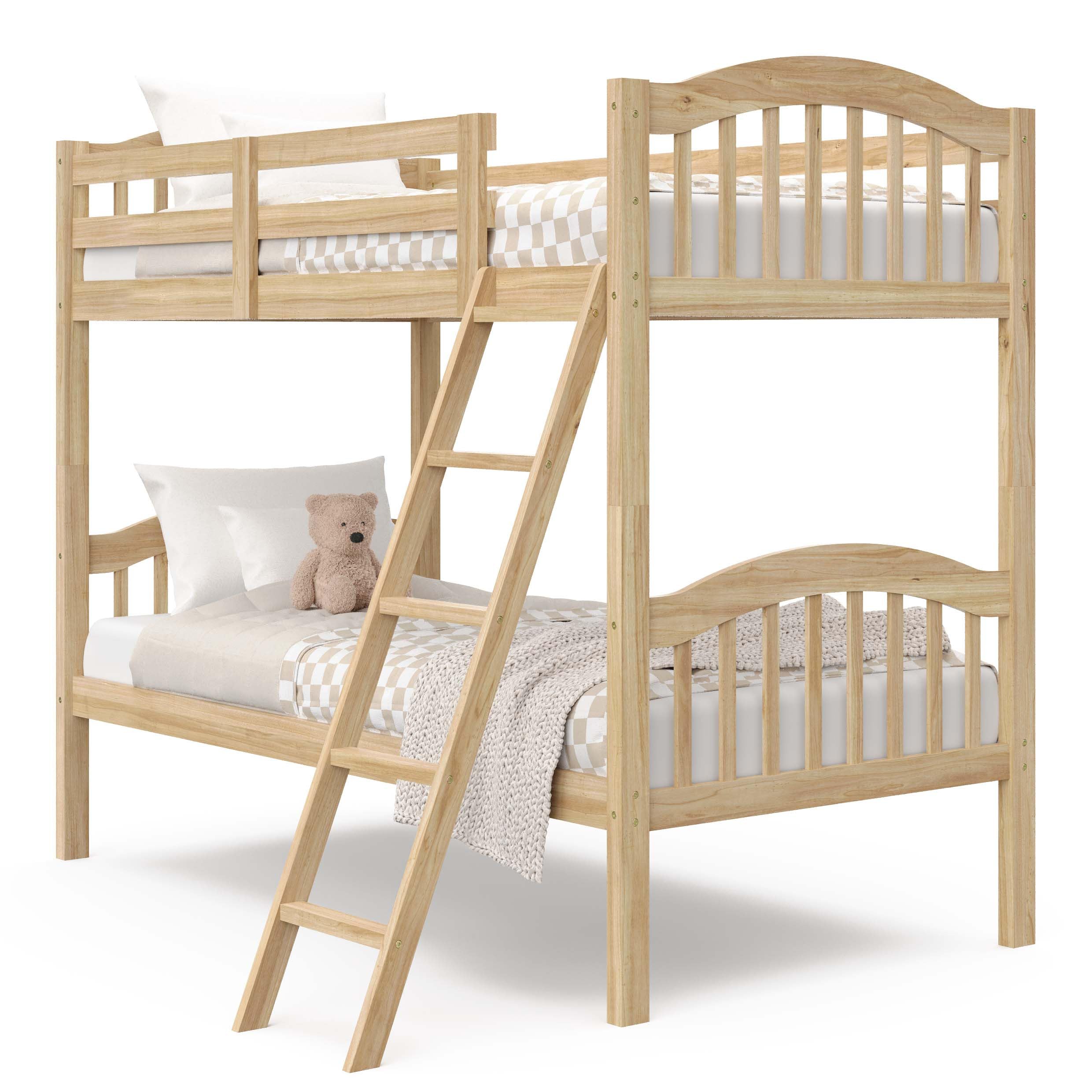 Twin Over Twin Bunk Bed with Ladder