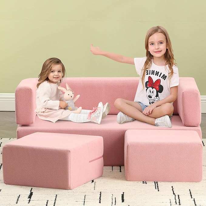 Kids Couch - Modular Kids Sofa for Toddler and Baby Playroom/Bedroom Furniture