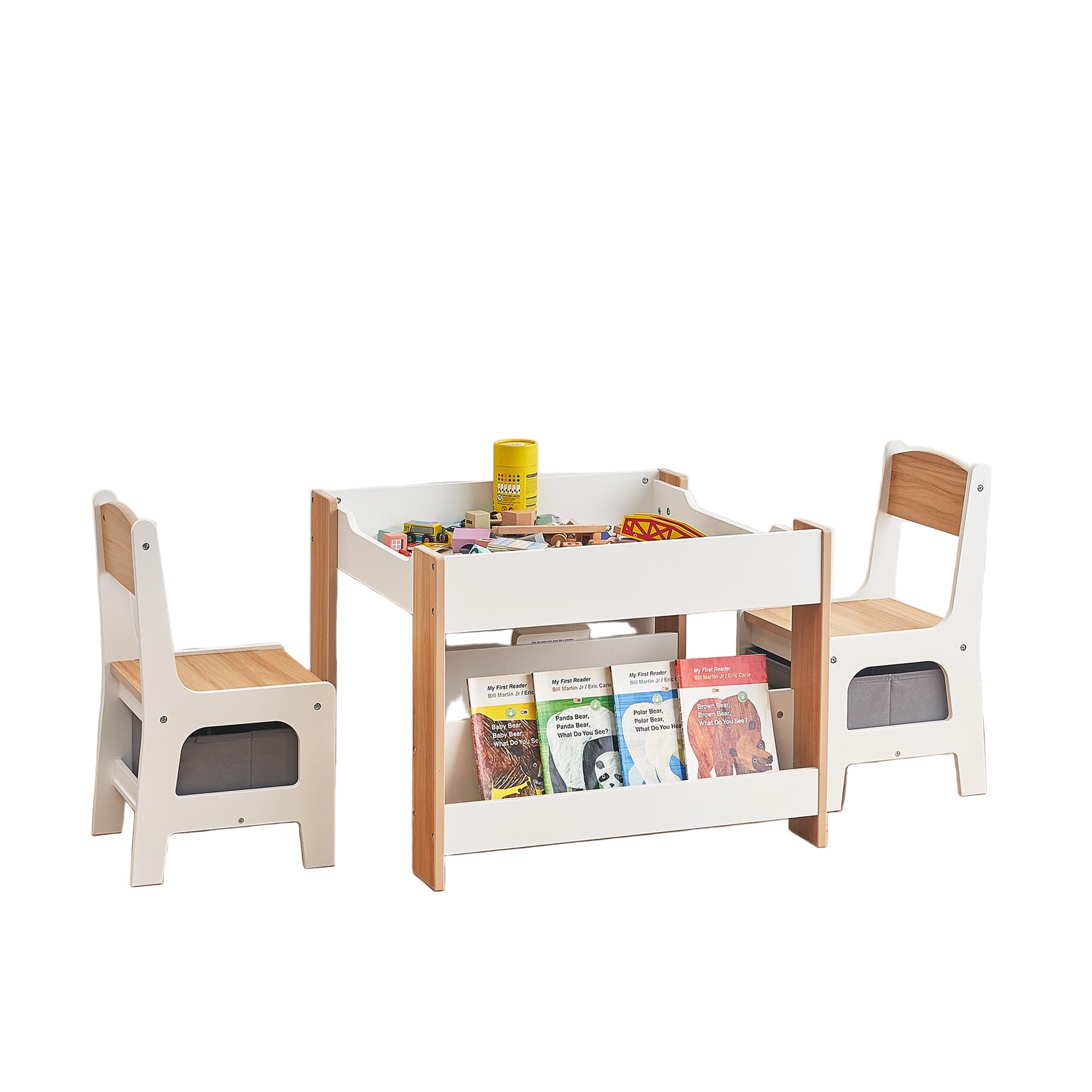 Kids Table and Chair Set,4 in 1 Toddler Desk with Storage Drawer