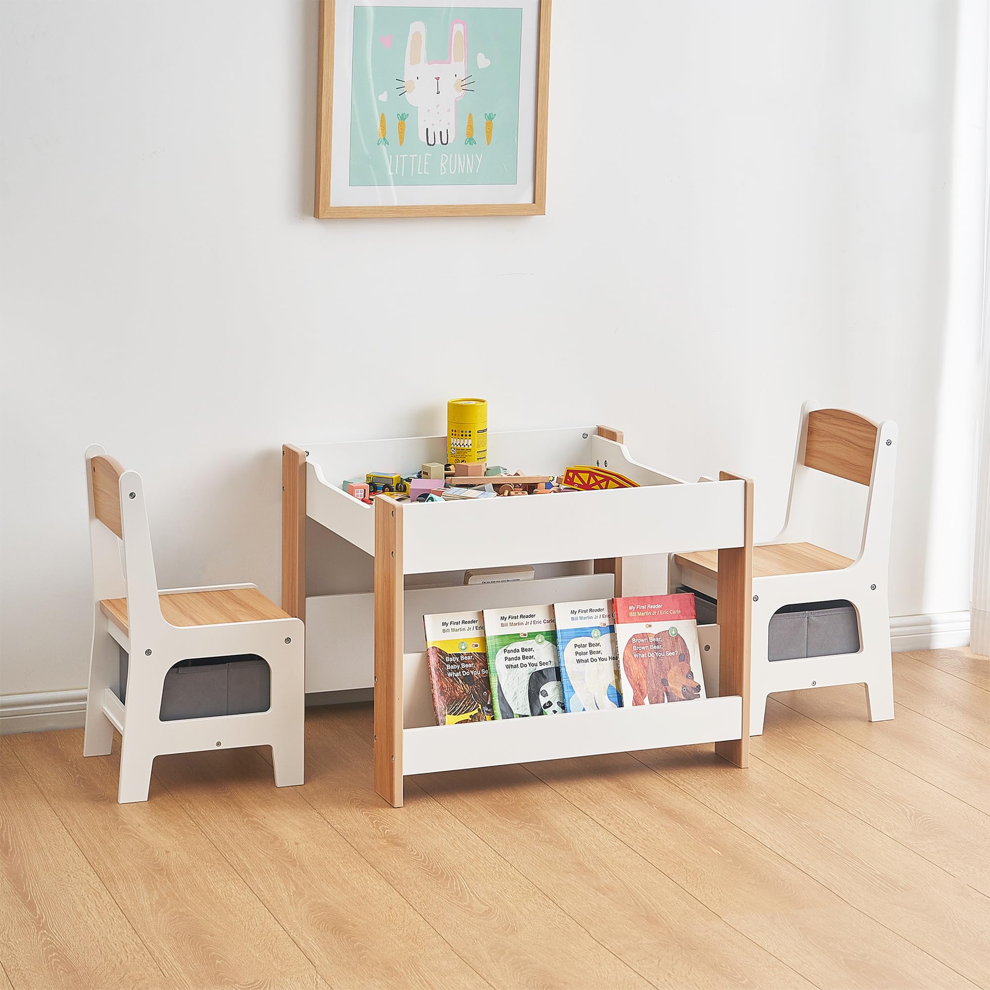 4-in-1 Kids Table and Chair Set with Storage