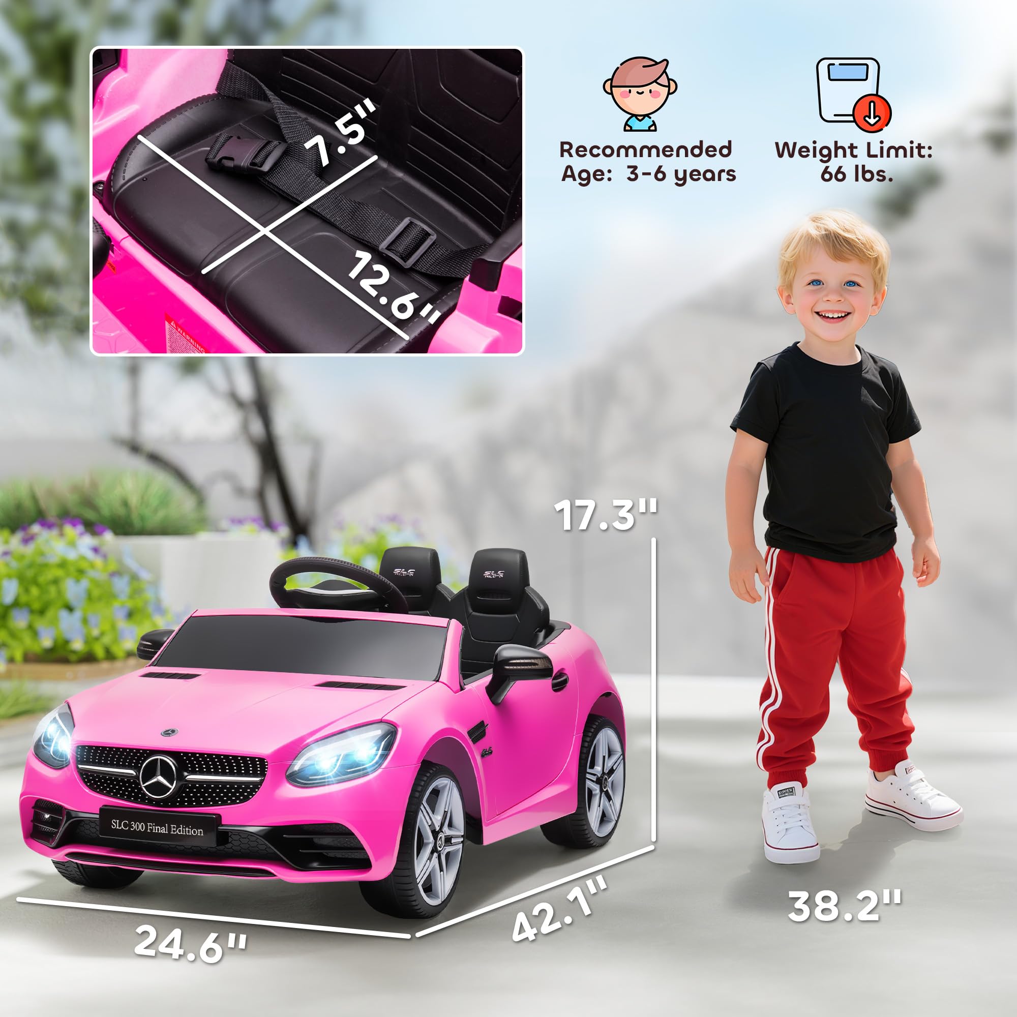 Mercedes SLC 300 Kids Electric Car with Remote Control