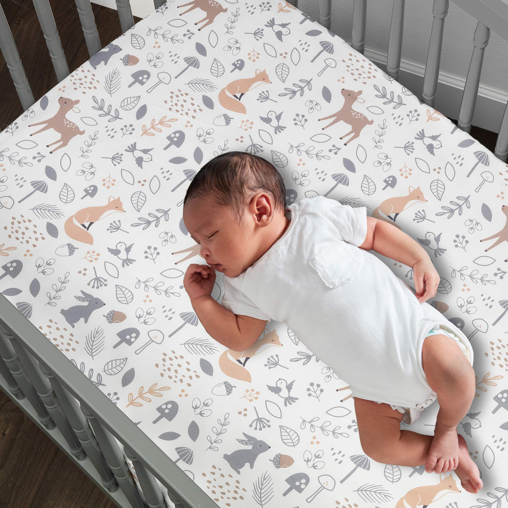 3 Piece Crib Bedding Set, Deer Park, Multicolor
