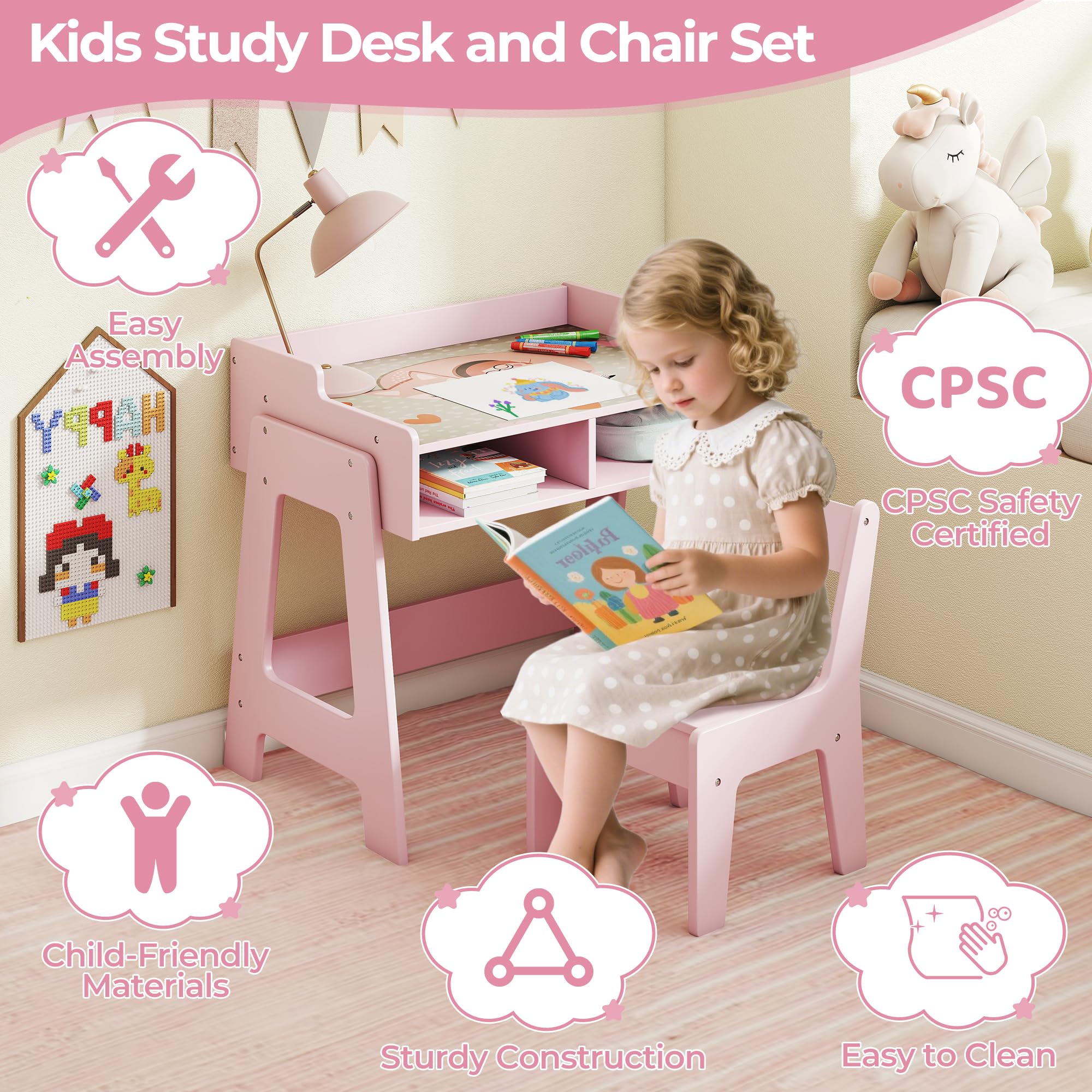 Height Adjustable Montessori Weaning Table and Chair Set for Toddlers Age 1-3