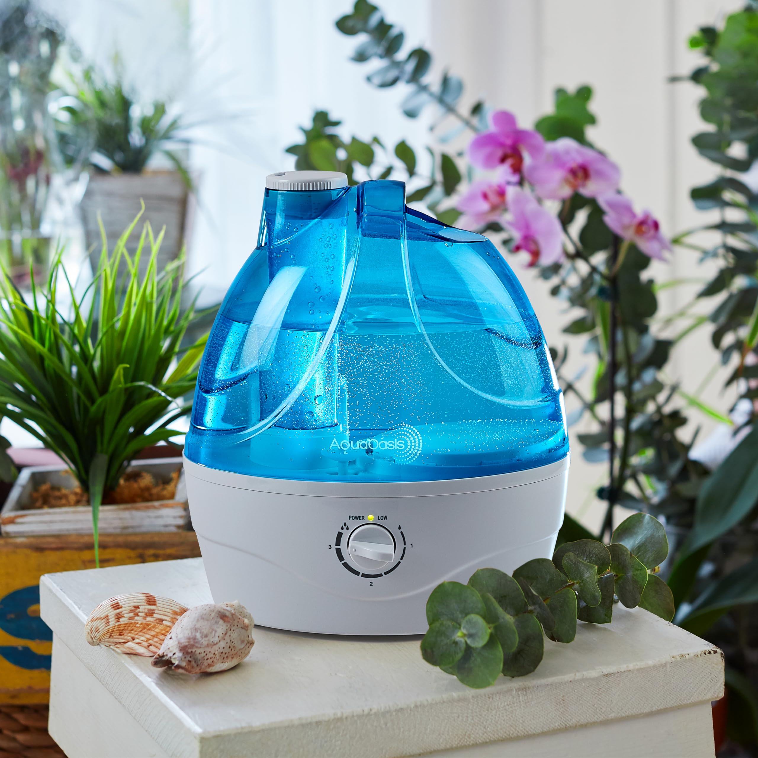 Cool Mist Humidifier (2.2L Water Tank) Quiet Ultrasonic Humidifiers for Bedroom & Large room - Adjustable -360 Rotation Nozzle, Auto-Shut Off, Humidifiers for Babies Nursery & Whole House
