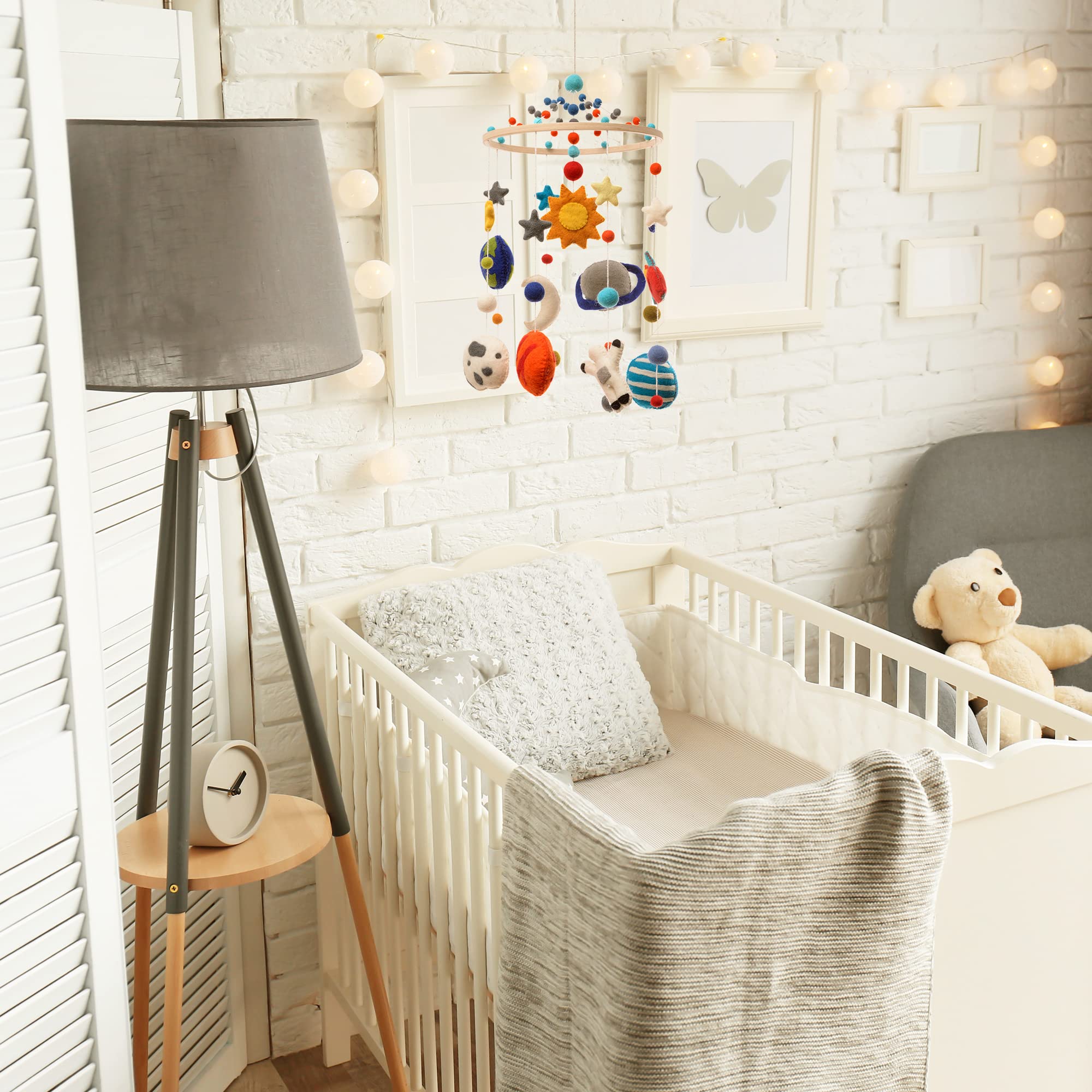 One Space Nursery Mobile - Colorful Decor for Crib, Baby Rooms