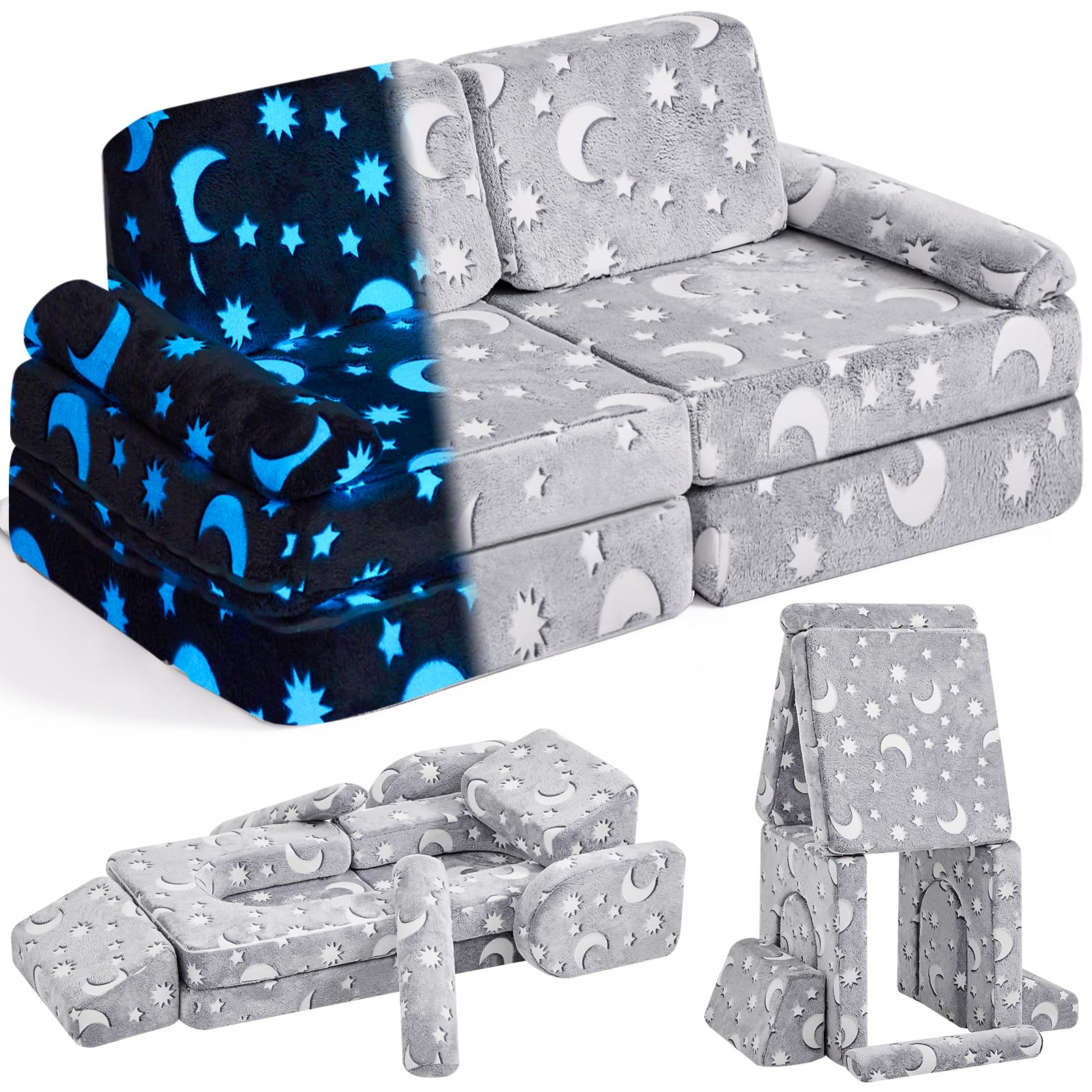 Modular Kids Play Couch,Toddler Couch Kids Sofa,Child Sectional Sofa