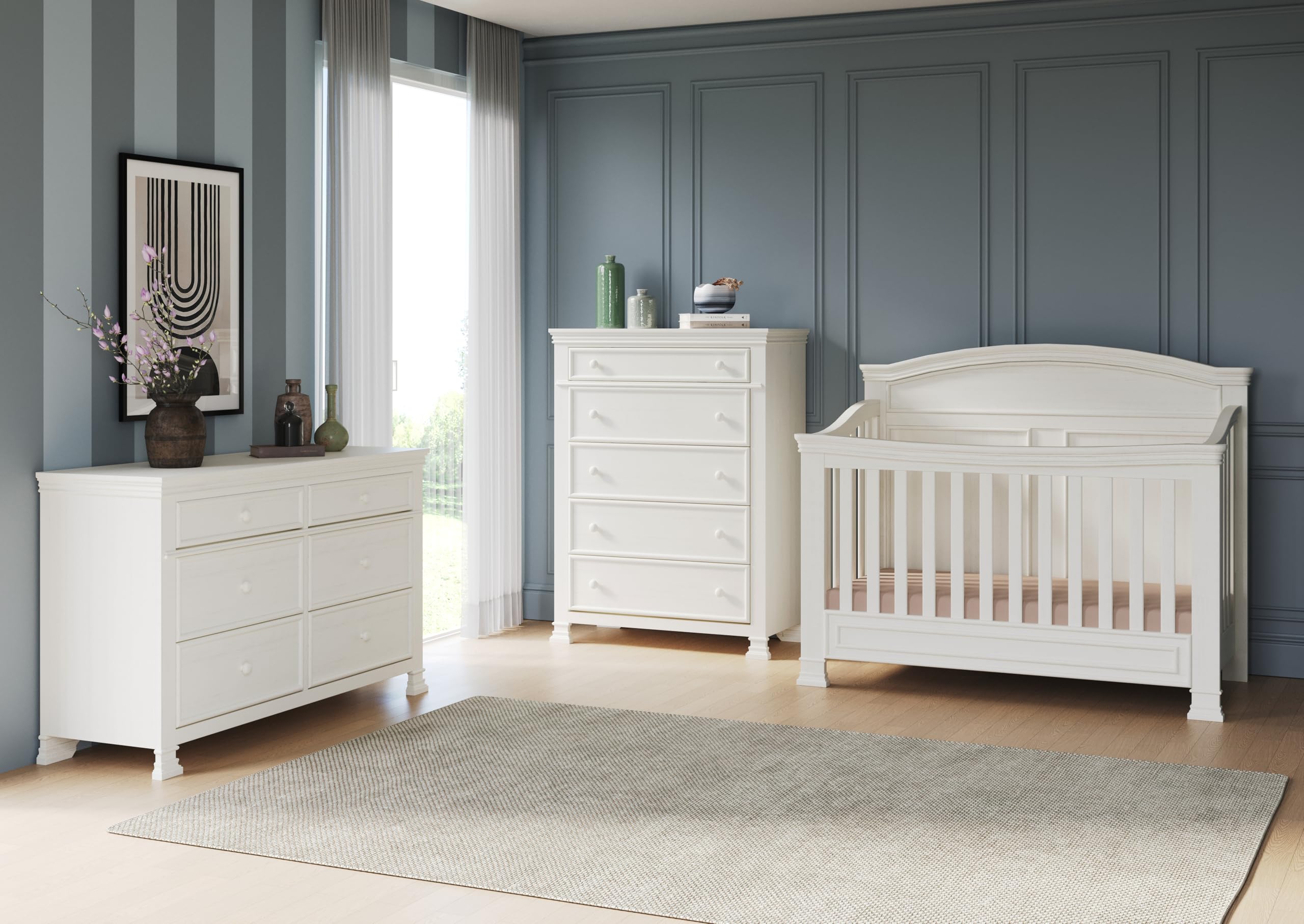 4-in-1 Convertible Crib with Adjustable Mattress
