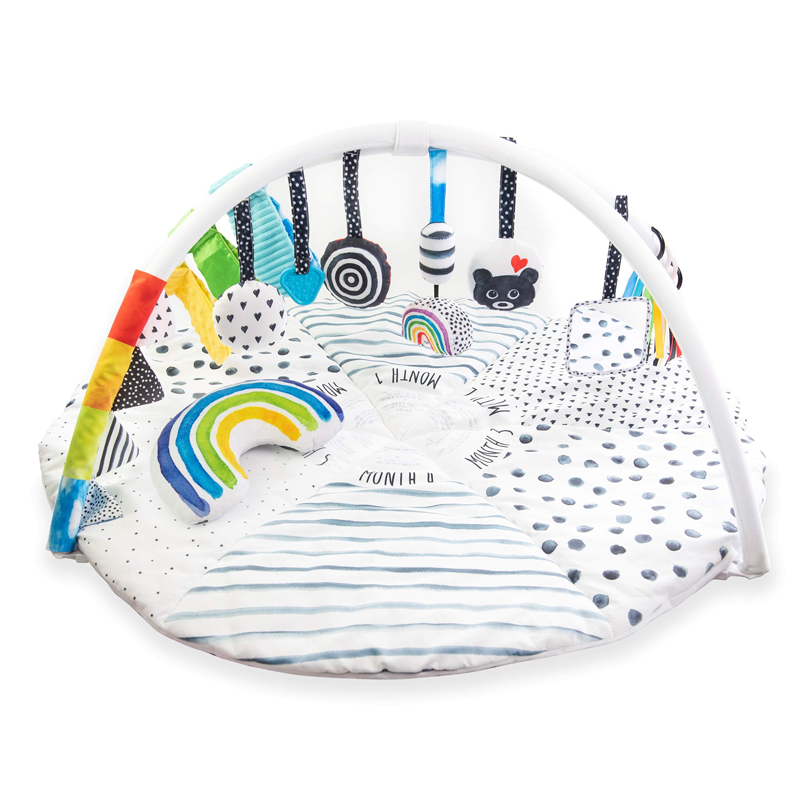 Developmental Play Gym, Sensory Tummy Time Activity Play Mat w/Built-in Instructions