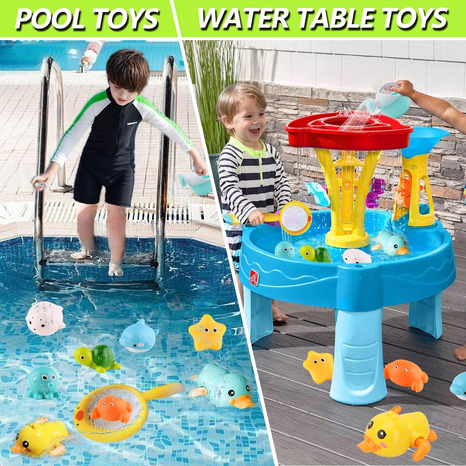 Babies 6-12 Months+, Wind-up Ducks Bath Toys for Kids Ages 1-3