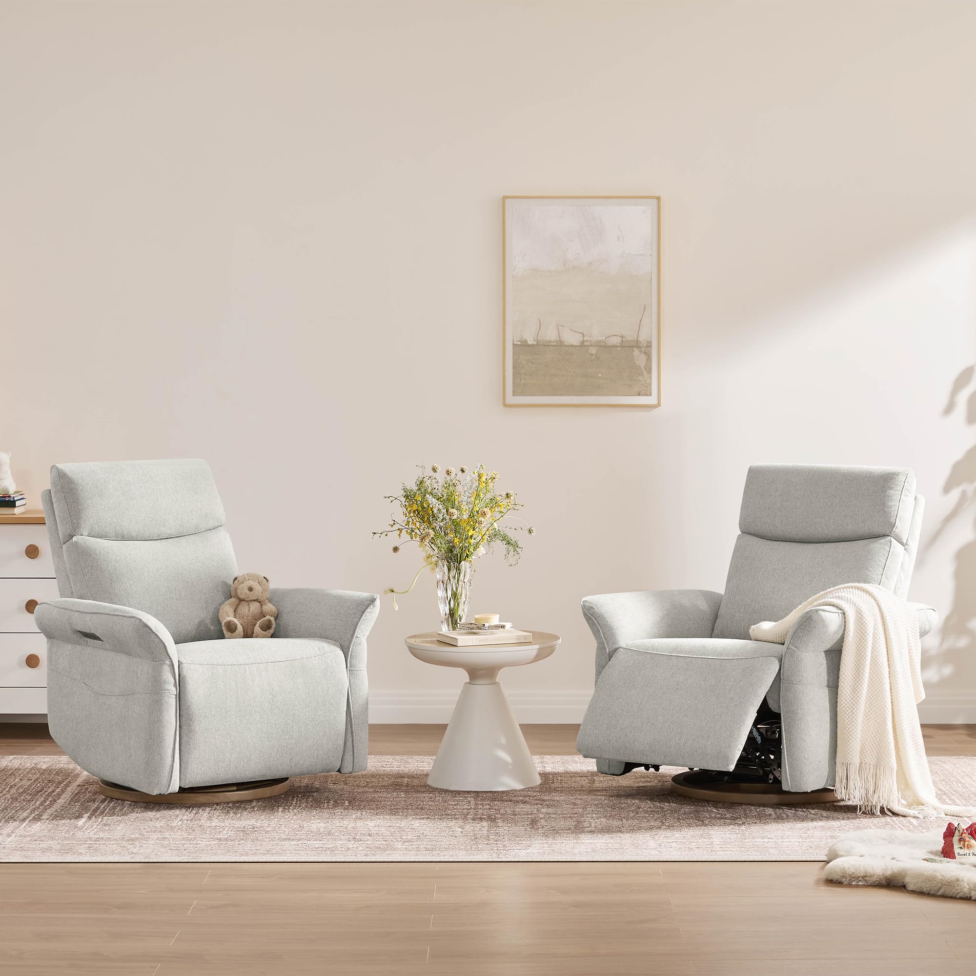 Electric Triple-Motor Power Recliner Nursery Glider Chair