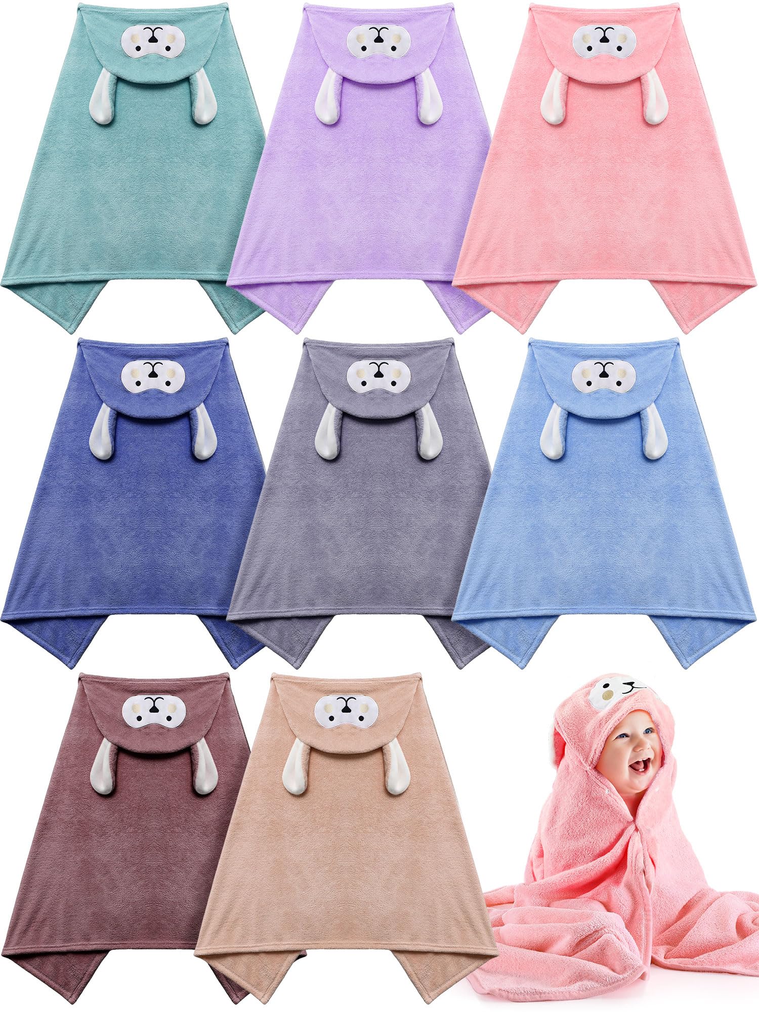 Pcs Baby Bath Towel Hooded Soft Coral Fleece Baby Hooded Towel