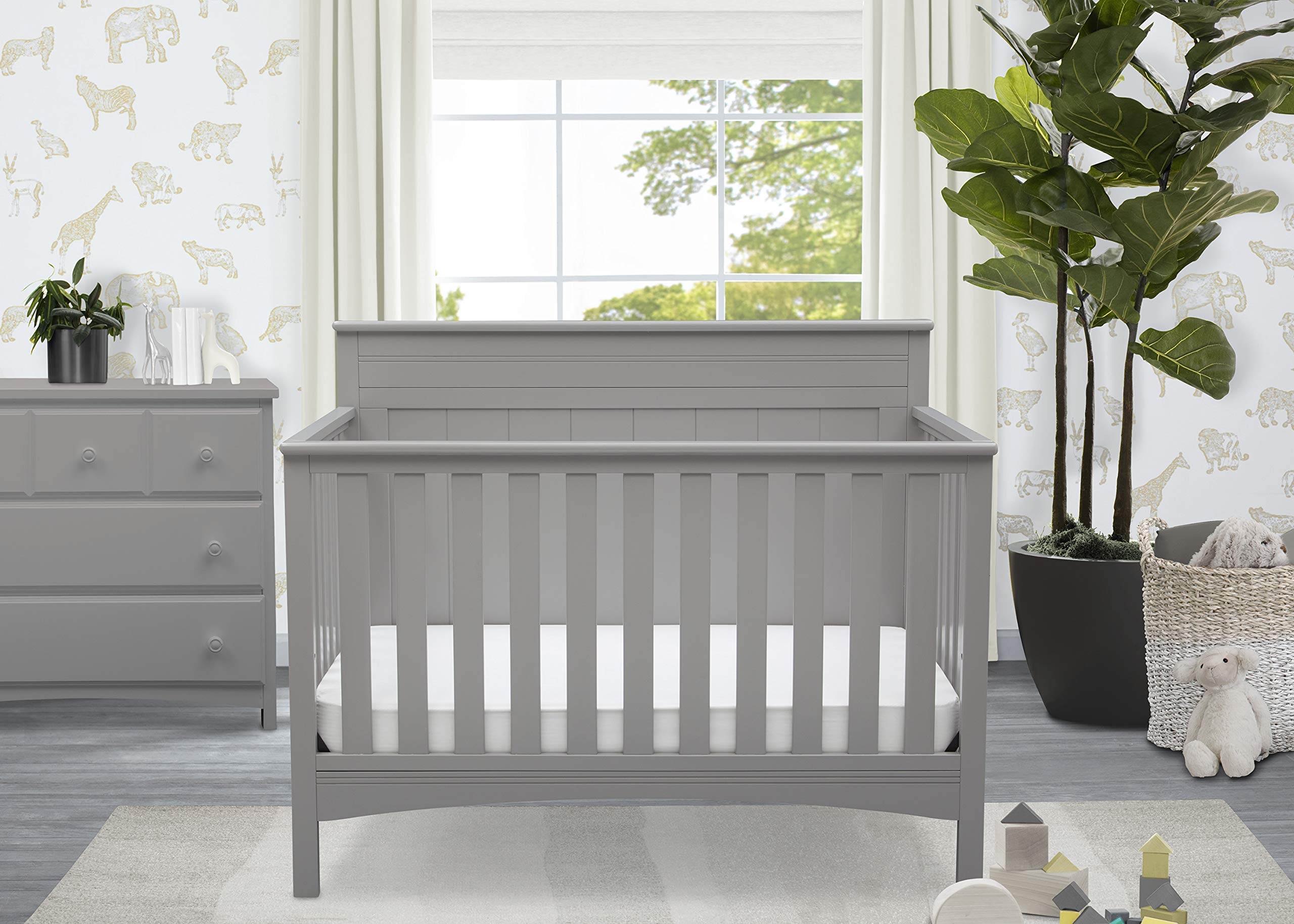 4-in-1 Convertible Baby Crib with Adjustable Mattress Heights