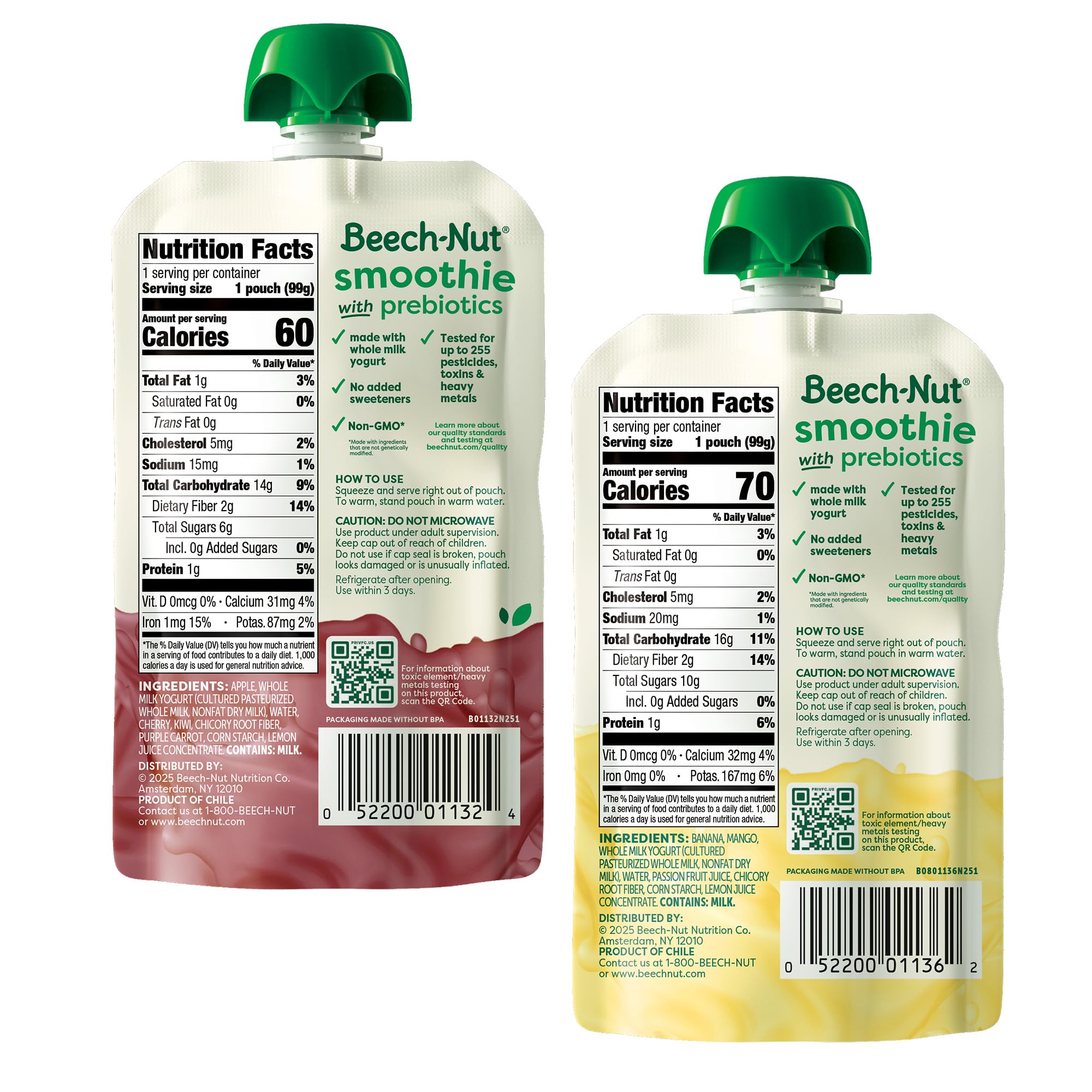 Toddler Smoothies Variety Pack, Yogurt Smoothies with Prebiotics