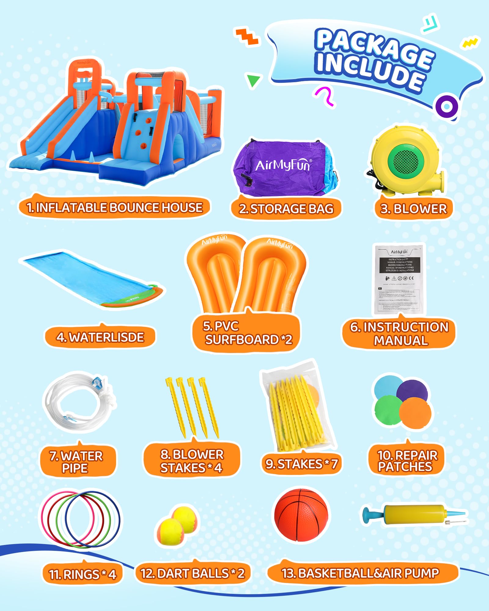 Inflatable Bounce House with Double Slide and Ball Pit