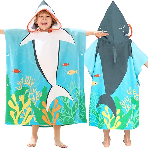 Kids Beach Towels with Hood for 3-10 Years Boys Girls Unicorn Hooded Toddler Bath