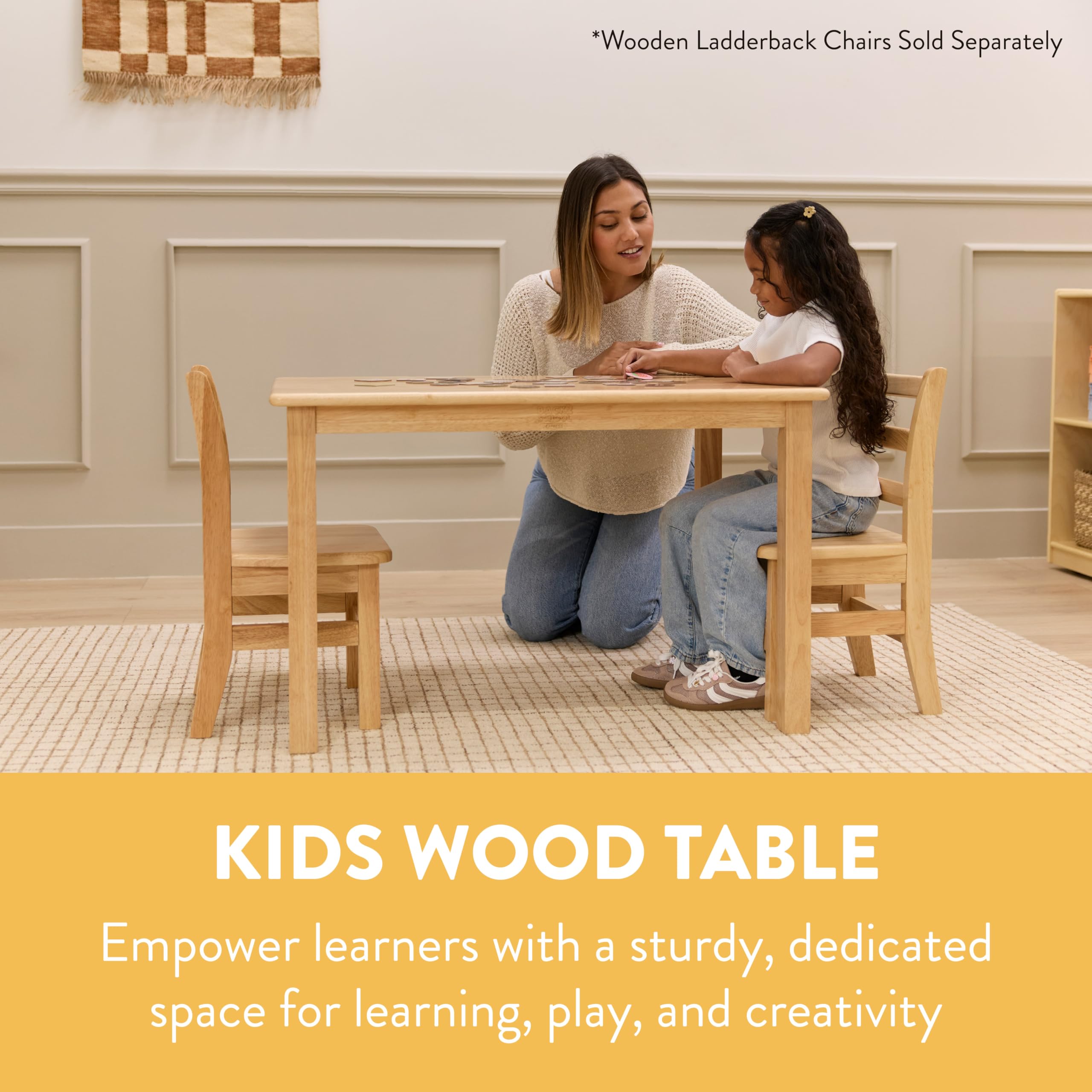 Kids Wood Table Rectangle 24x36 Natural