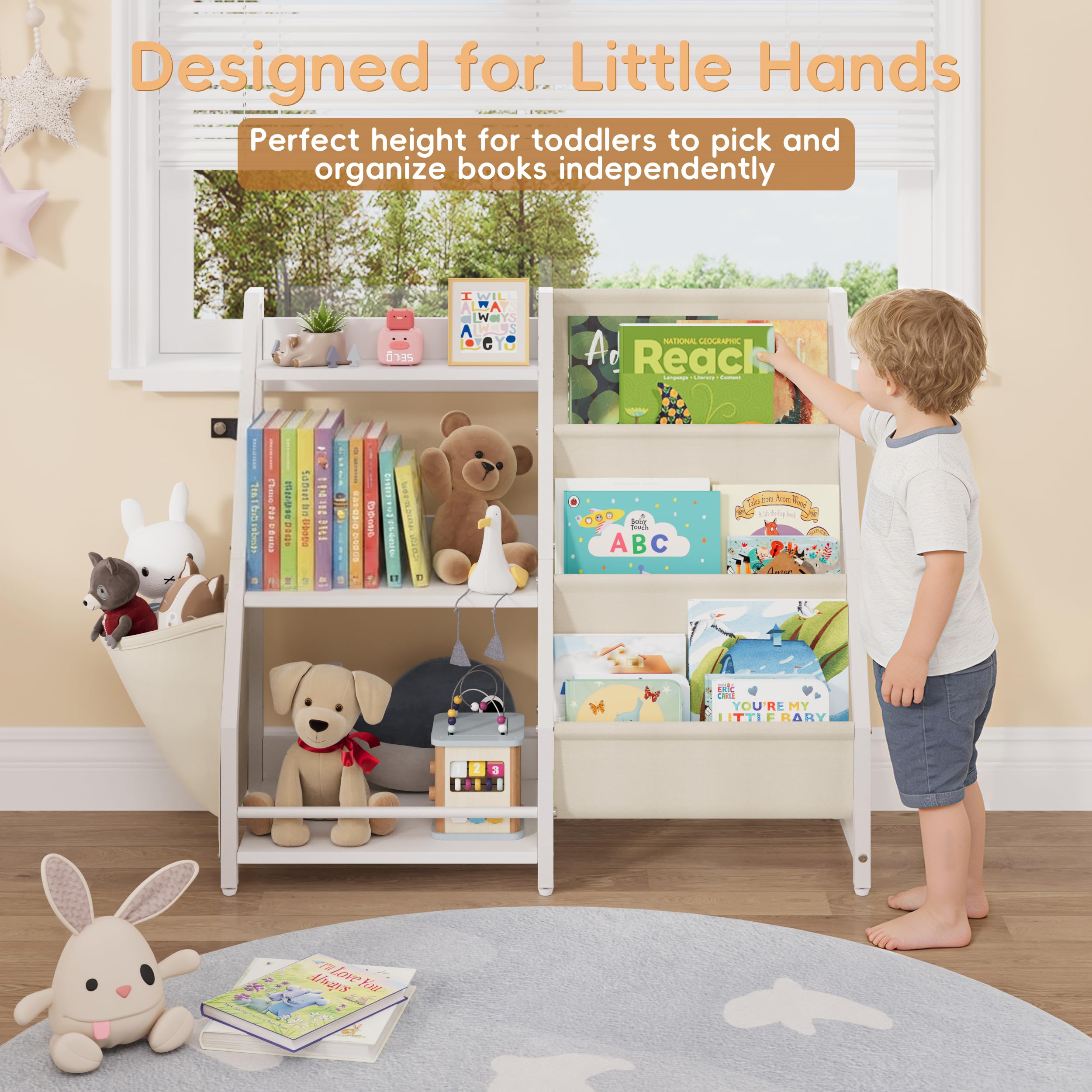 3-Tier Kids Bookshelf and Toy Organizer with Storage Rack