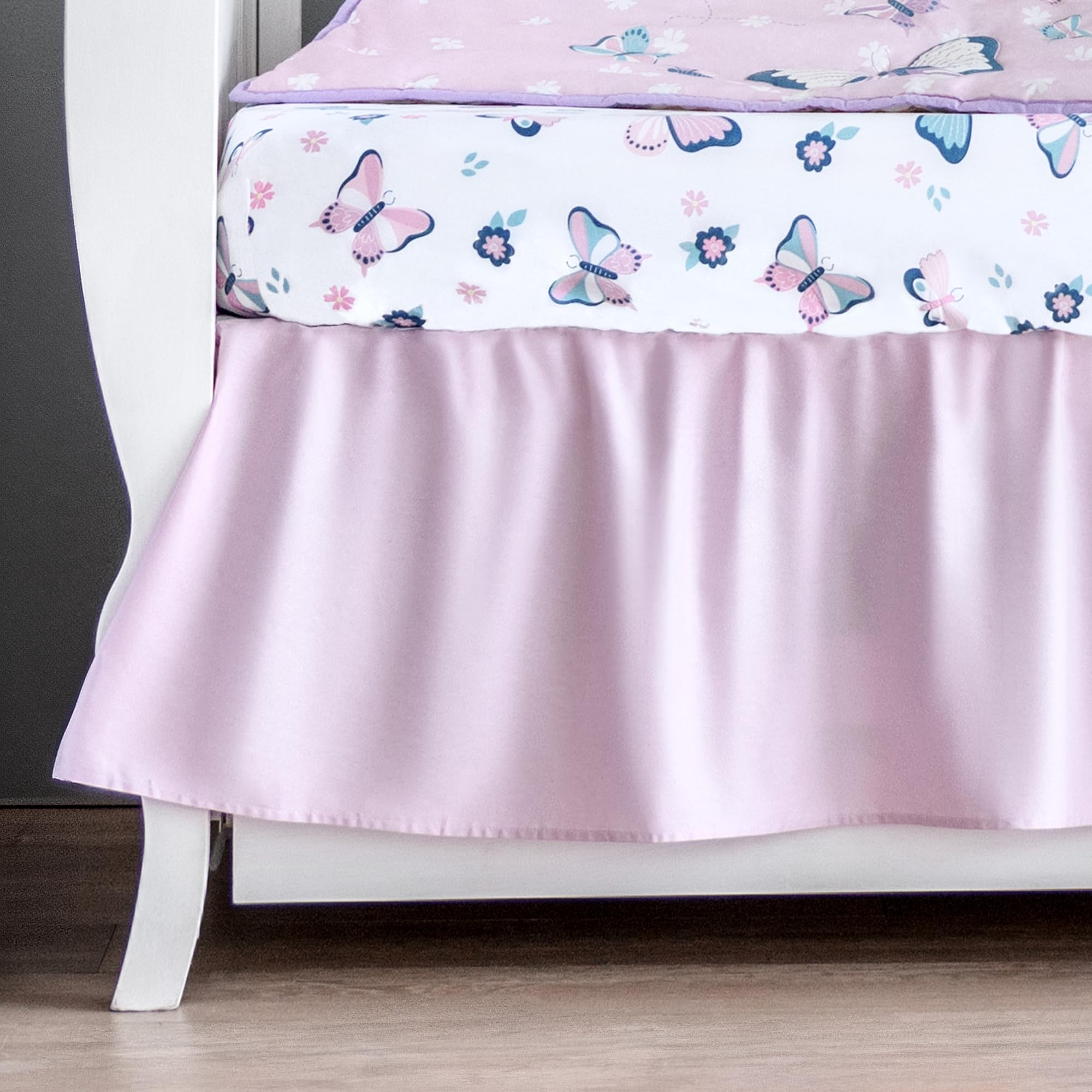 Butterfly Crib Bedding Set for Girls - 5 Pieces Including Baby Girl Blanket