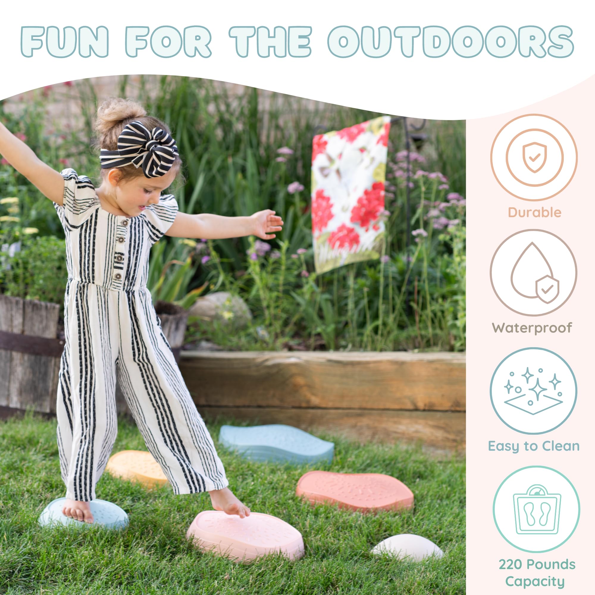 Balance Stepping Stones for Kids - Set of 6 Sensory Obstacle Course