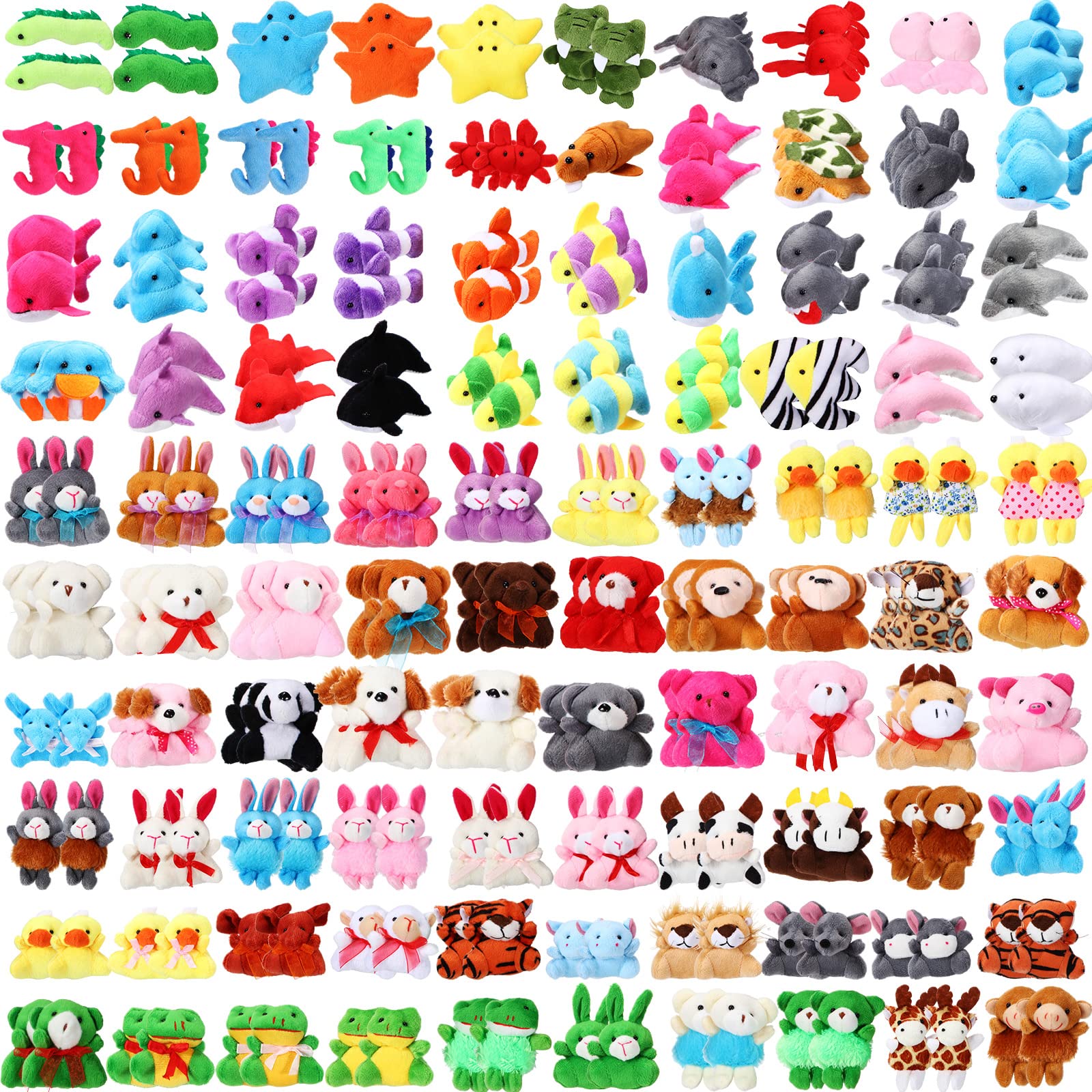 200 Pcs Mini Stuffed Animals Bulk Small Stuffed Animals Keychain Back to School Gifts