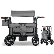 Wagon Stroller for 2 Kids, Foldable Kids Wagon Cart Featuring with Harnesses