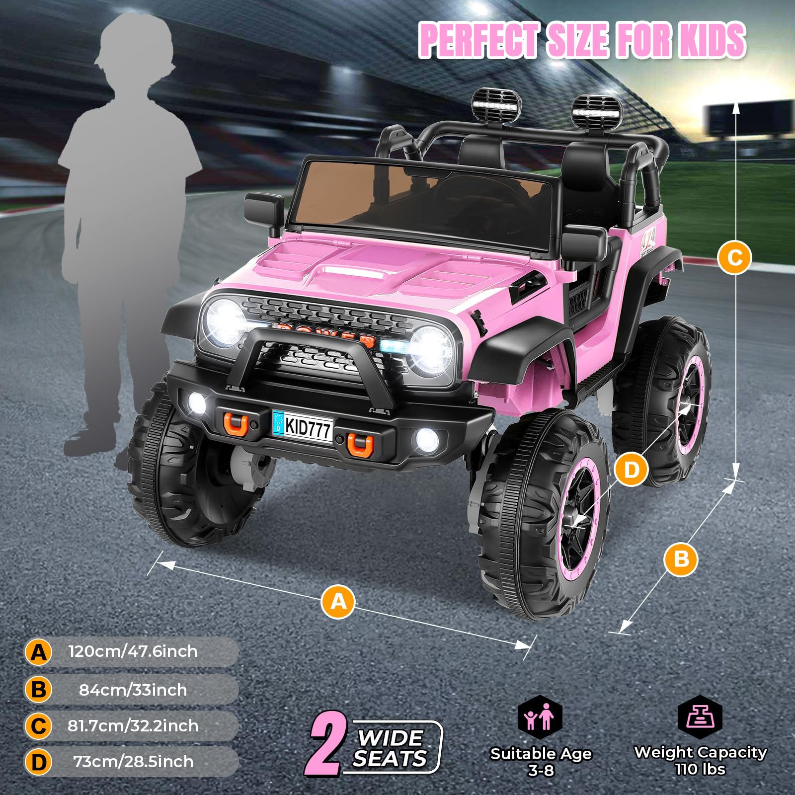 24V Kids Electric Ride-On Truck 2-Seater with Remote Control