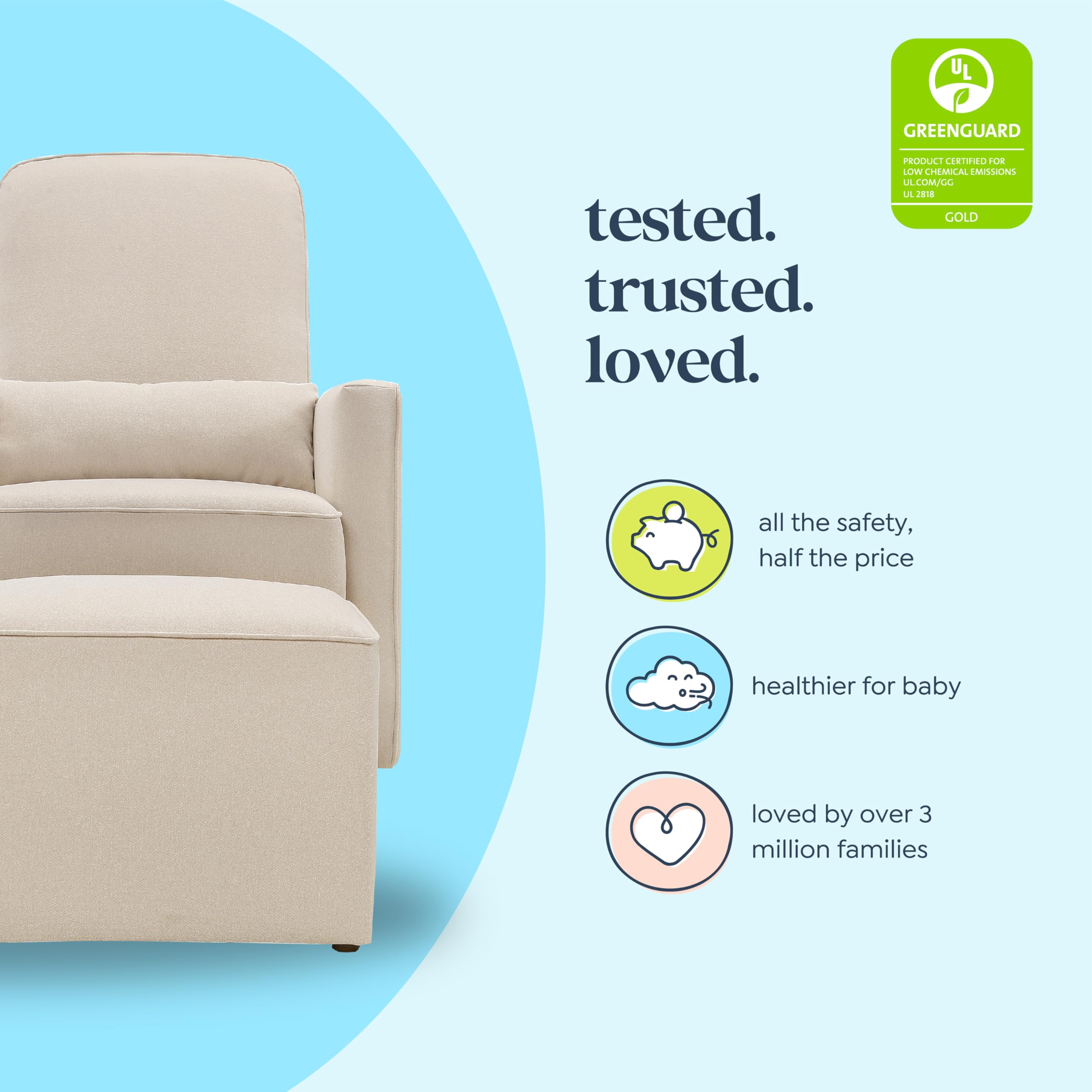 Swivel Glider Chair with Storage Ottoman for Nursery