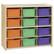 12 Section 100% Birch Cubby Storage Unit for Organizing Kids Toys and Art Supplies