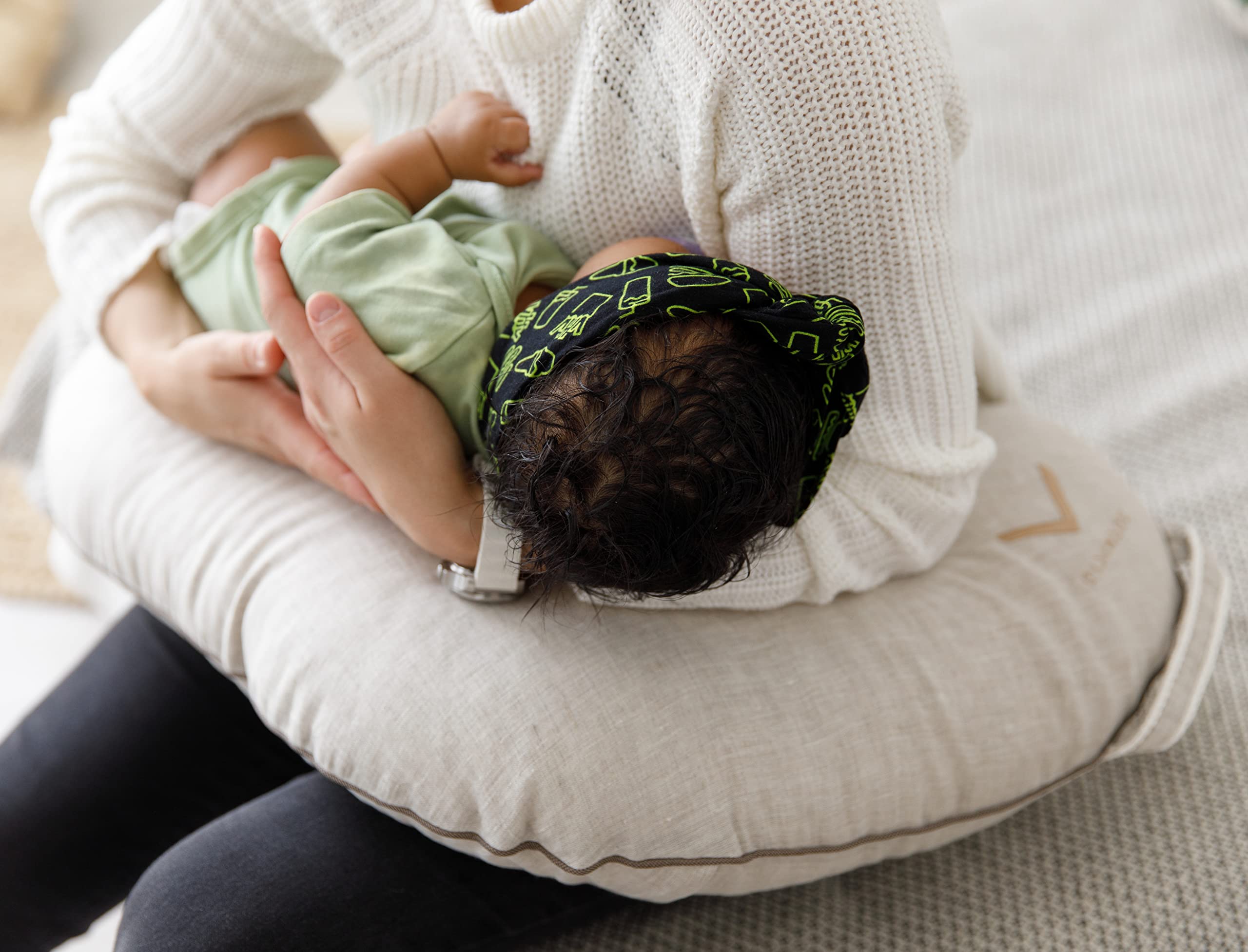 Nursing Pillow with Cover • Premium Quality 100% Linen Oeko-Tex