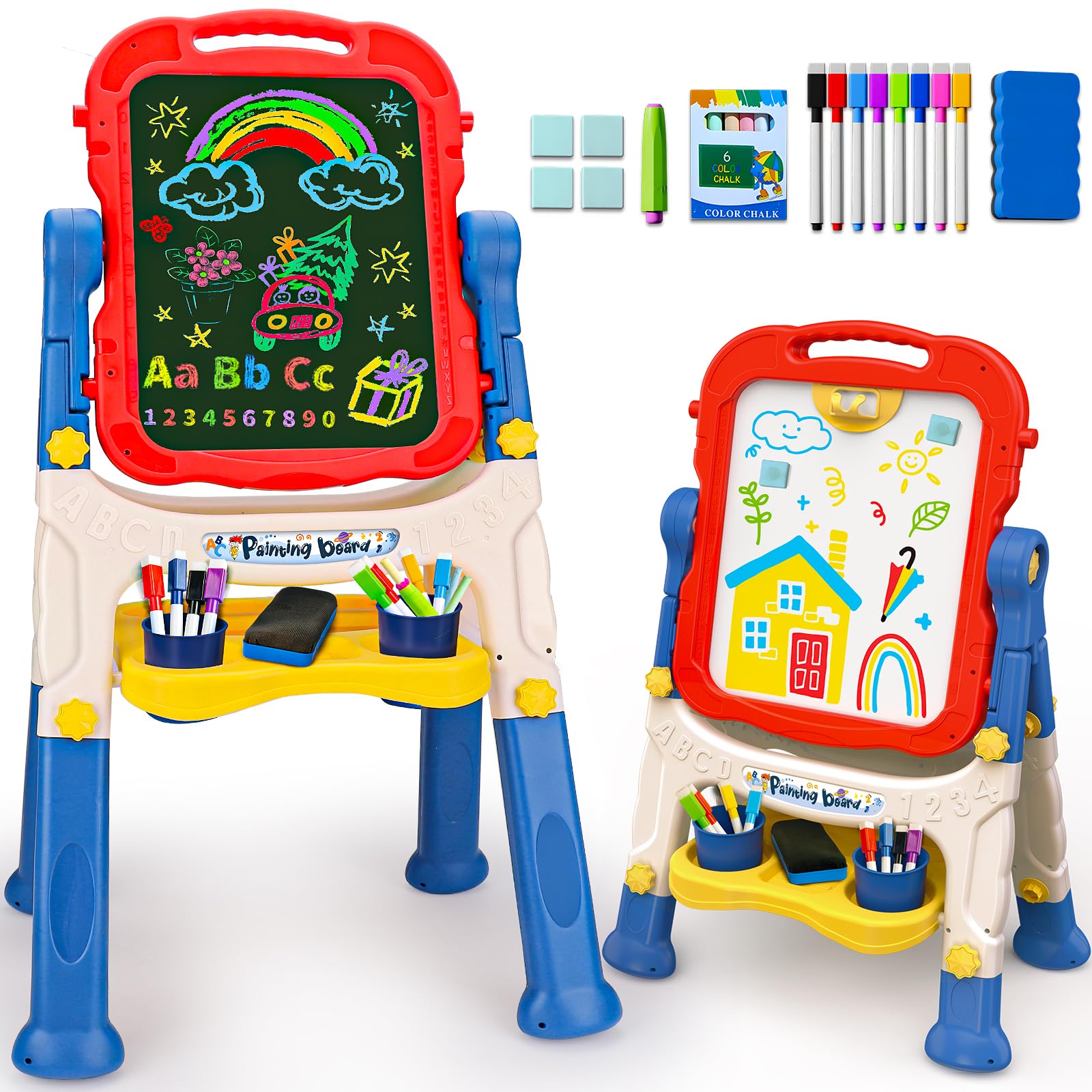 Double-Sided Magnetic Art Easel for Kids
