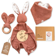Organic Cotton Newborn Gifts Box, Unisex Loveys & Accessories incl