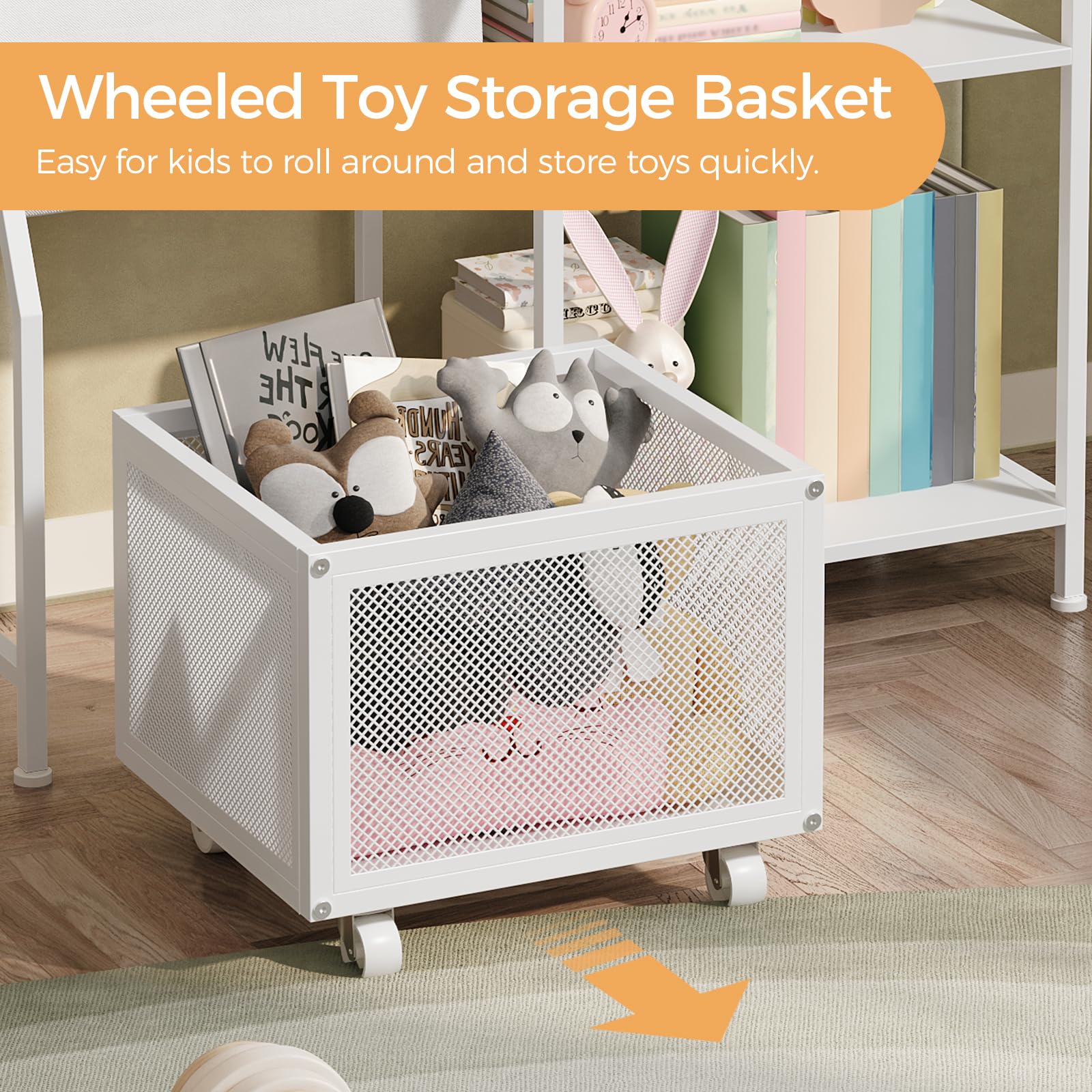 Kids Bookshelf and Toy Storage Organizer 3-Tier White