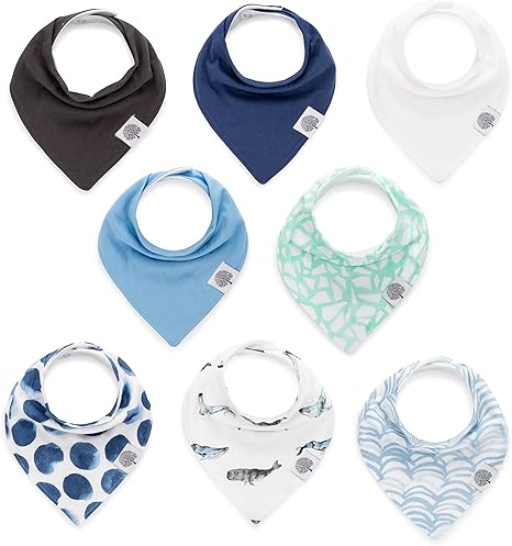 Bandana Drool Bibs 8 Pack Baby Bibs for Boys, Girls, Unisex