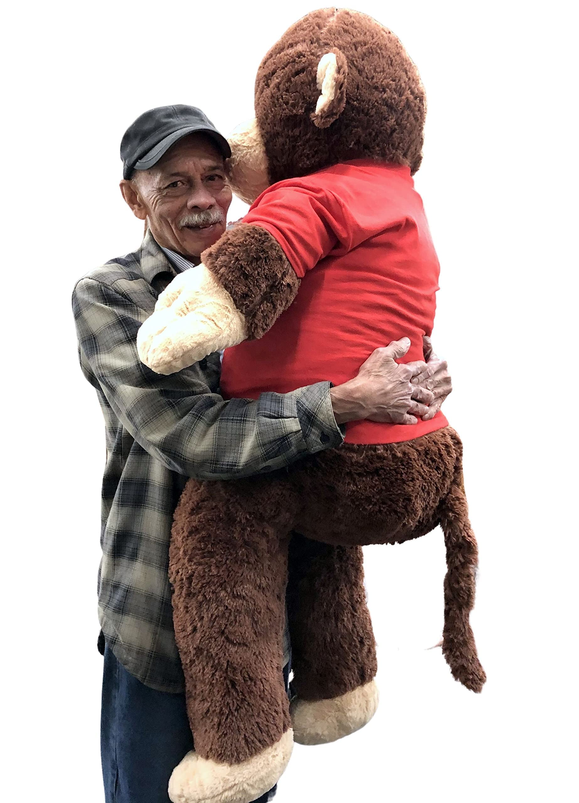 Giant Stuffed Monkey with I Love You Shirt - Large 4-Foot Extra-Soft Animal