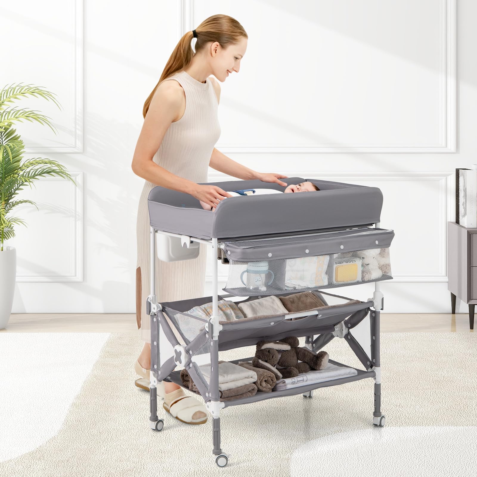 Portable Baby Changing Table, Foldable Waterproof Diaper Changing Station