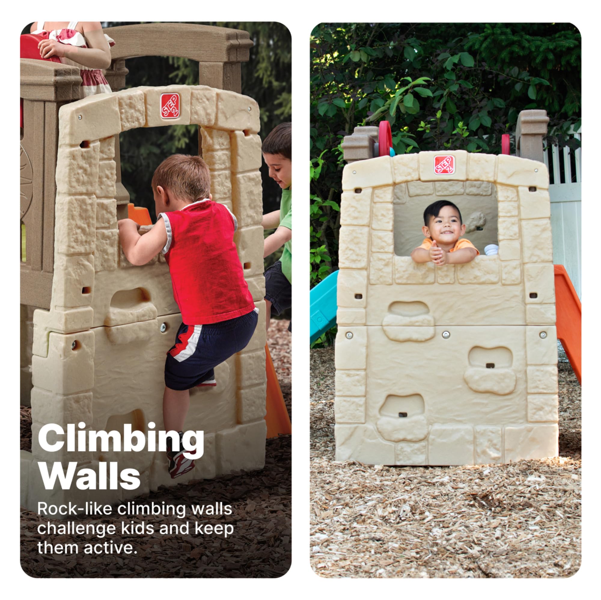 Woodland Climber II Kids Playset with Slide and Climbing Wall