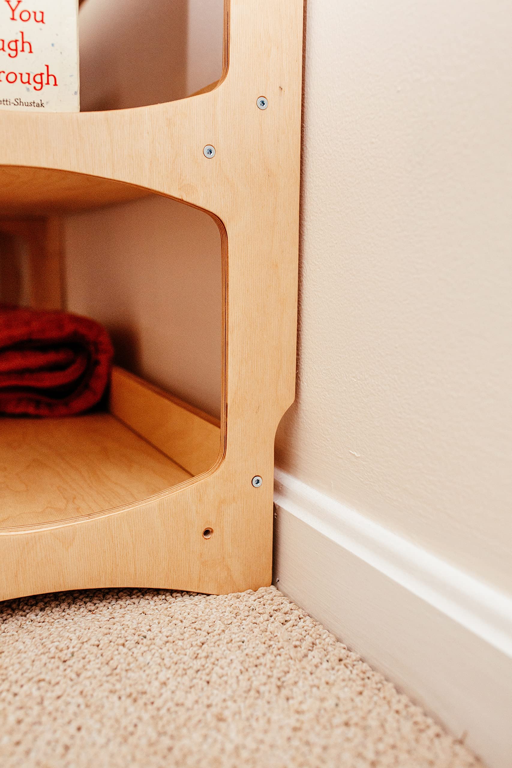 Montessori Bookshelf for Toddlers - Wooden Toy Storage Organizer