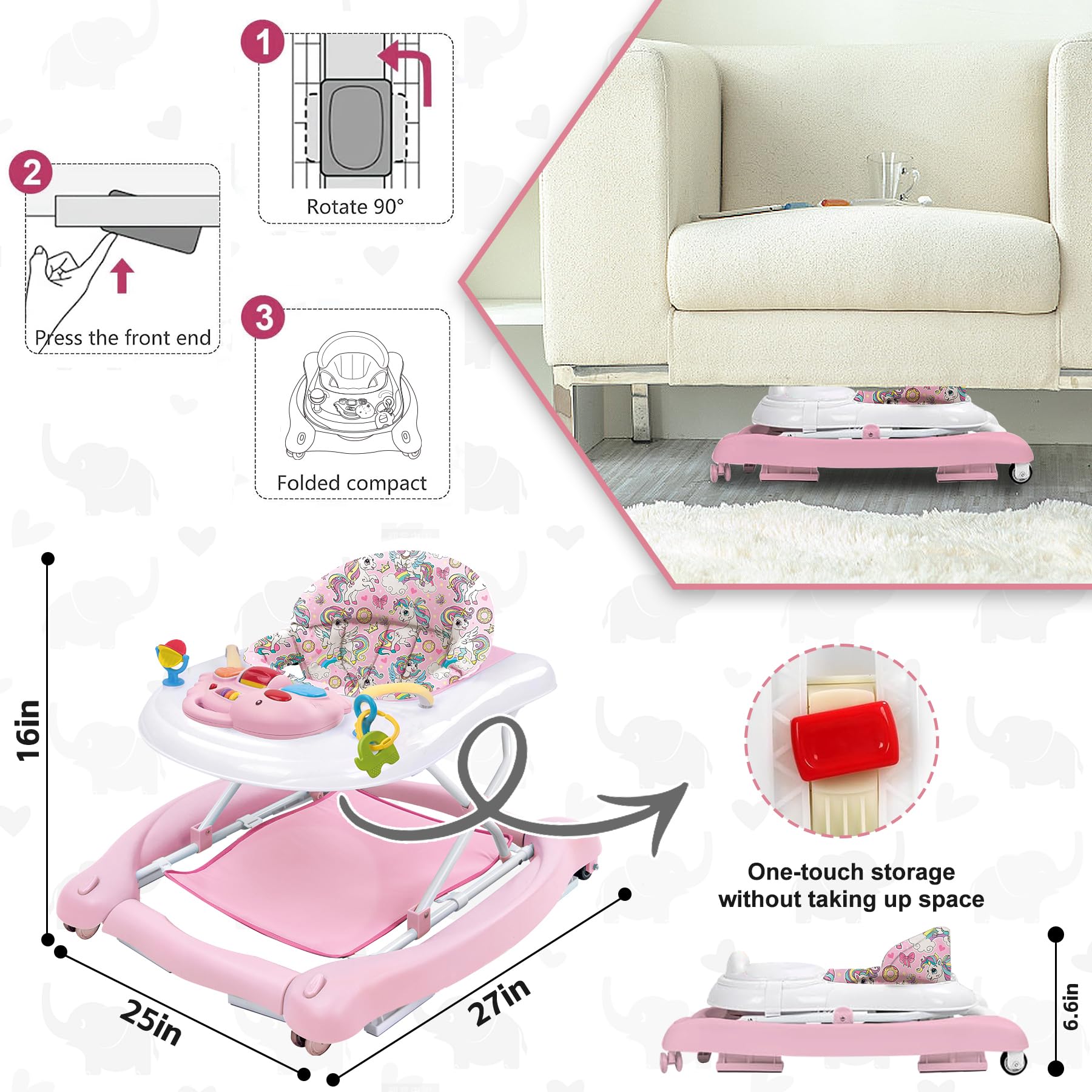 5-in-1 Baby Activity Walker with Adjustable Height