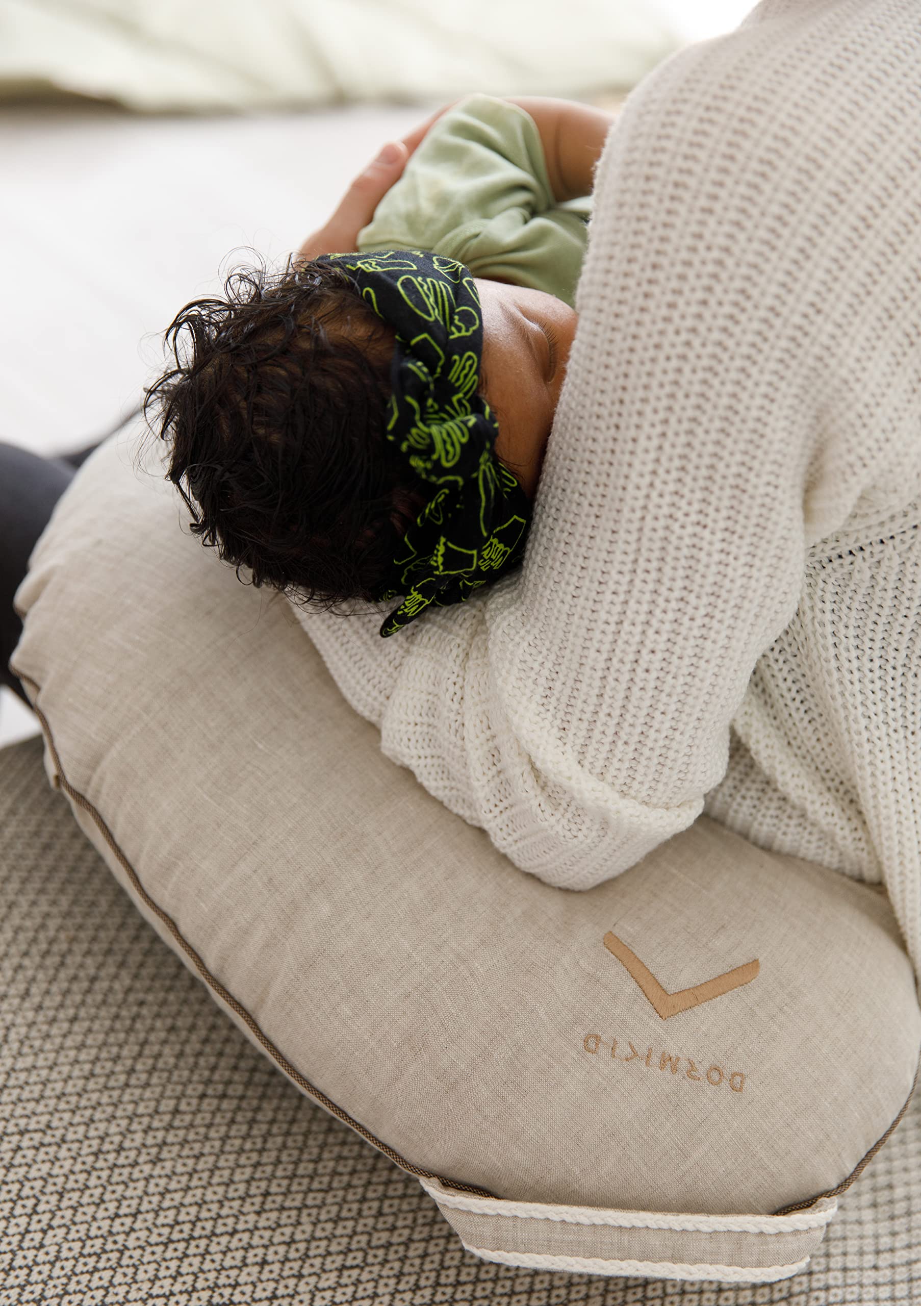 Nursing Pillow with Cover • Premium Quality 100% Linen Oeko-Tex